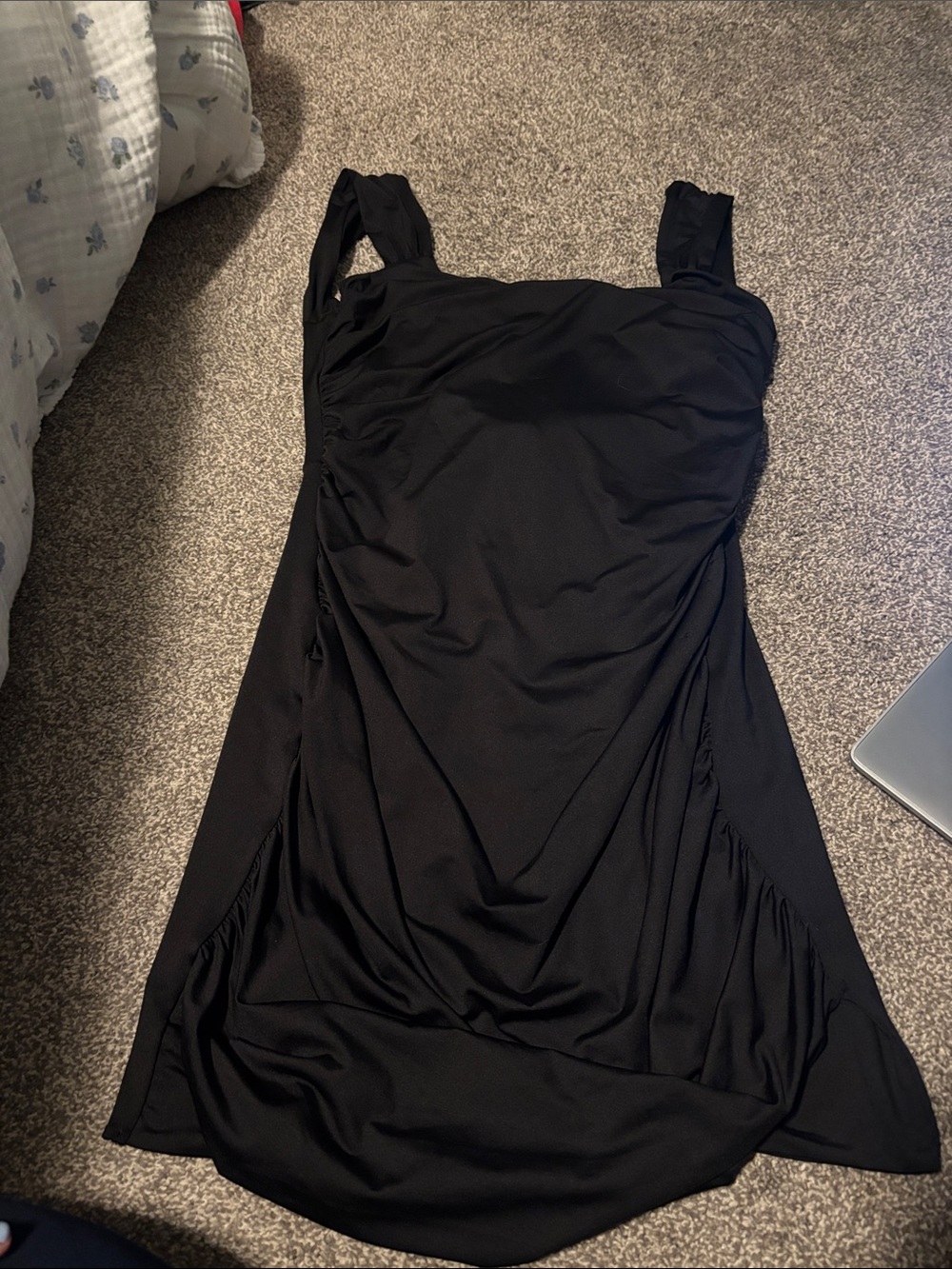 Black open back mini Women's Dress